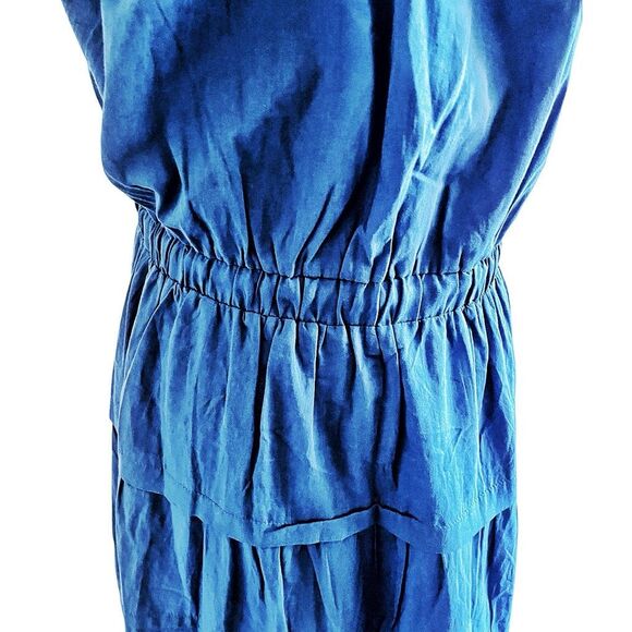 Pinch Blue Boho Flutter Sleeve Tieted Maxi Dress Size Medium - Picture 6 of 7